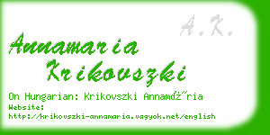 annamaria krikovszki business card